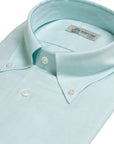 Mint Swiss Cotton & Linen Long Sleeve Shirt  Robert Old   