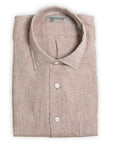 Brown Linen Long Sleeve Shirt  Robert Old   