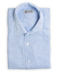 Sky Blue Linen Long Sleeve Shirt  Robert Old   