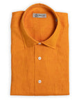 Orange Linen Long Sleeve Shirt  Robert Old   