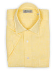 Yellow Linen Short Sleeve Shirt  Robert Old   