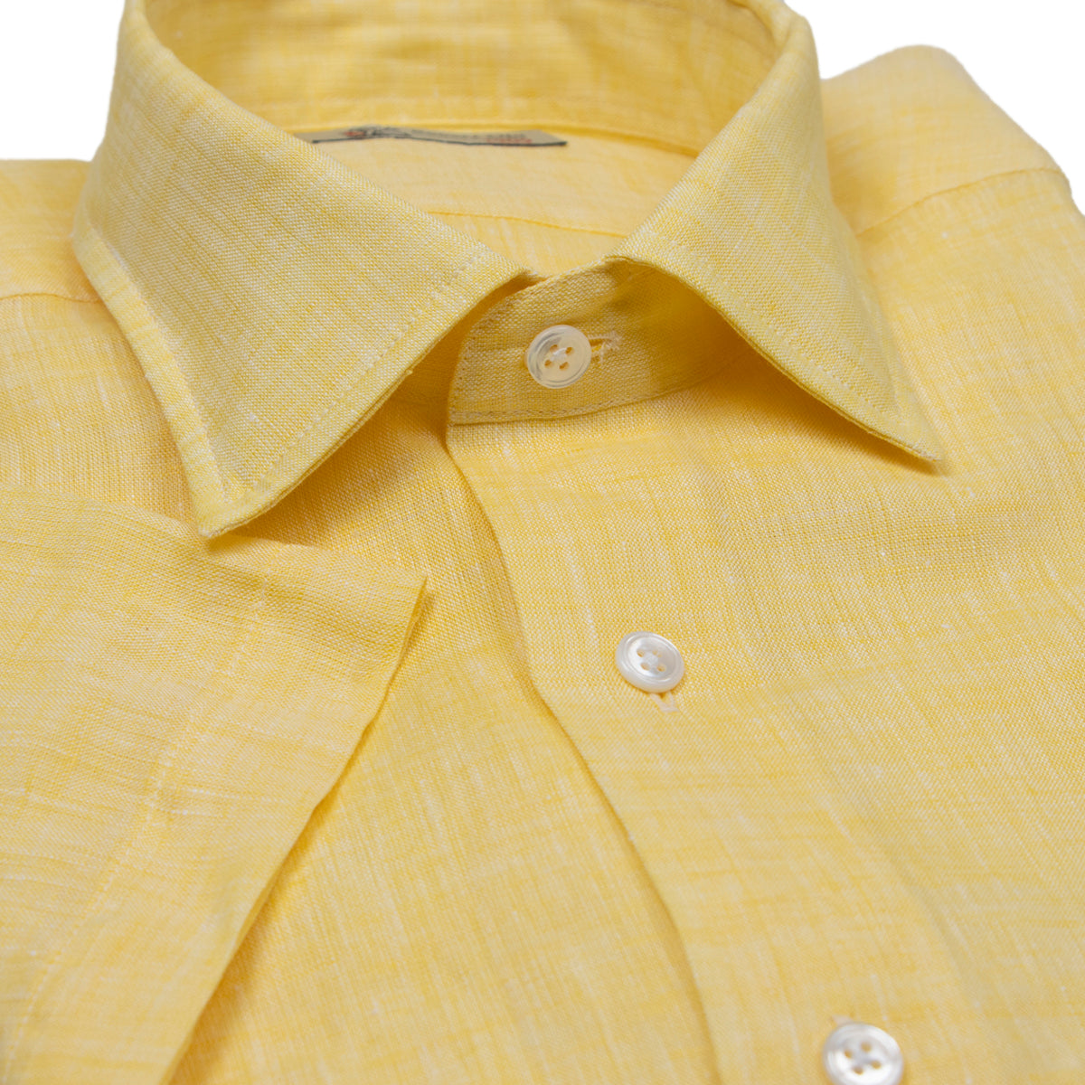 Yellow Linen Short Sleeve Shirt  Robert Old   