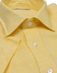 Yellow Linen Short Sleeve Shirt  Robert Old   