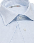 Light Blue Linen Short Sleeve Shirt  Robert Old   