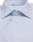 Light Blue Linen Short Sleeve Shirt  Robert Old   