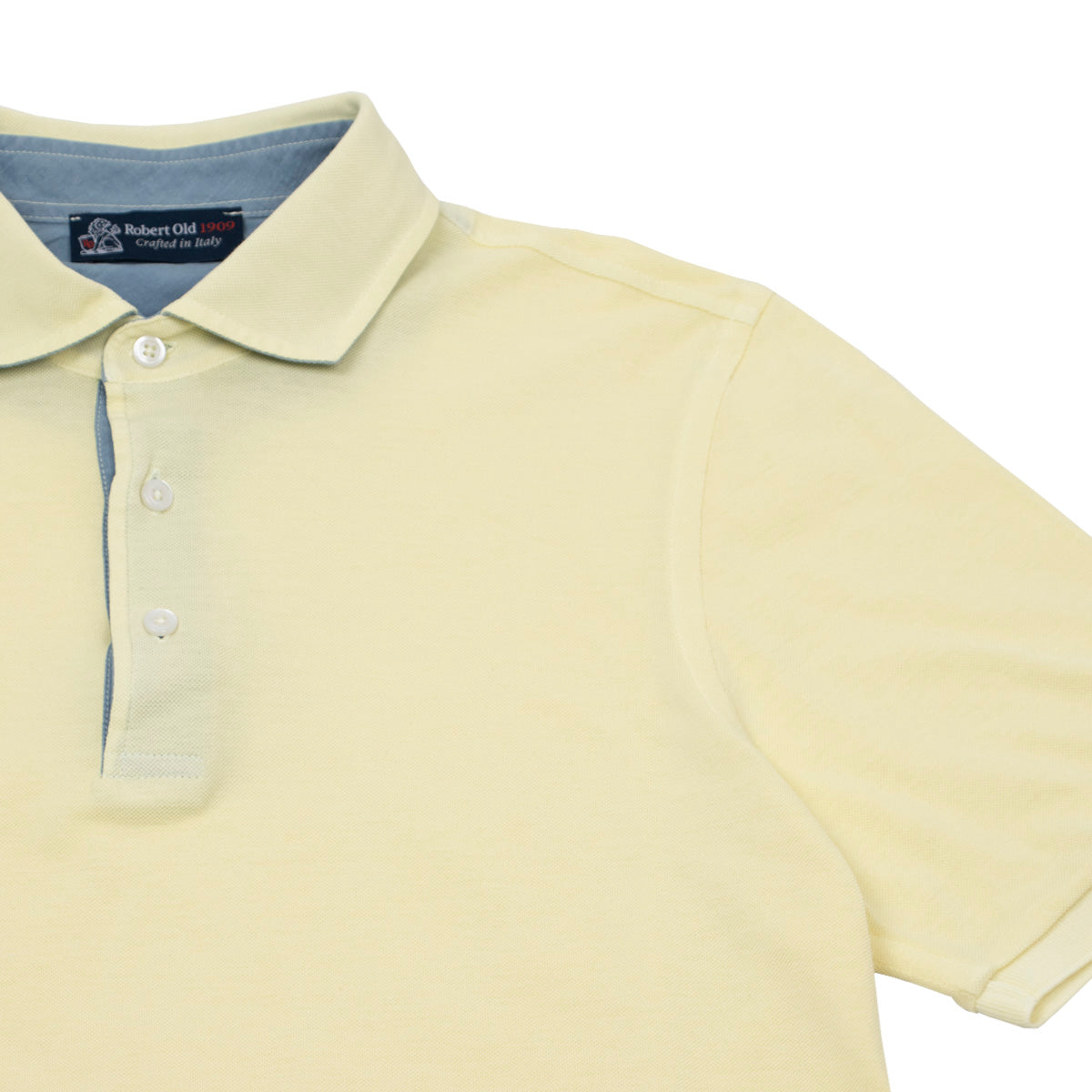 Yellow & Blue 100% Cotton Short Sleeve Polo Shirt  Robert Old   