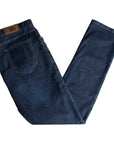 Dark Denim 'Milano' Regular FIt Cotton & Silk Jeans  Richard J Brown   