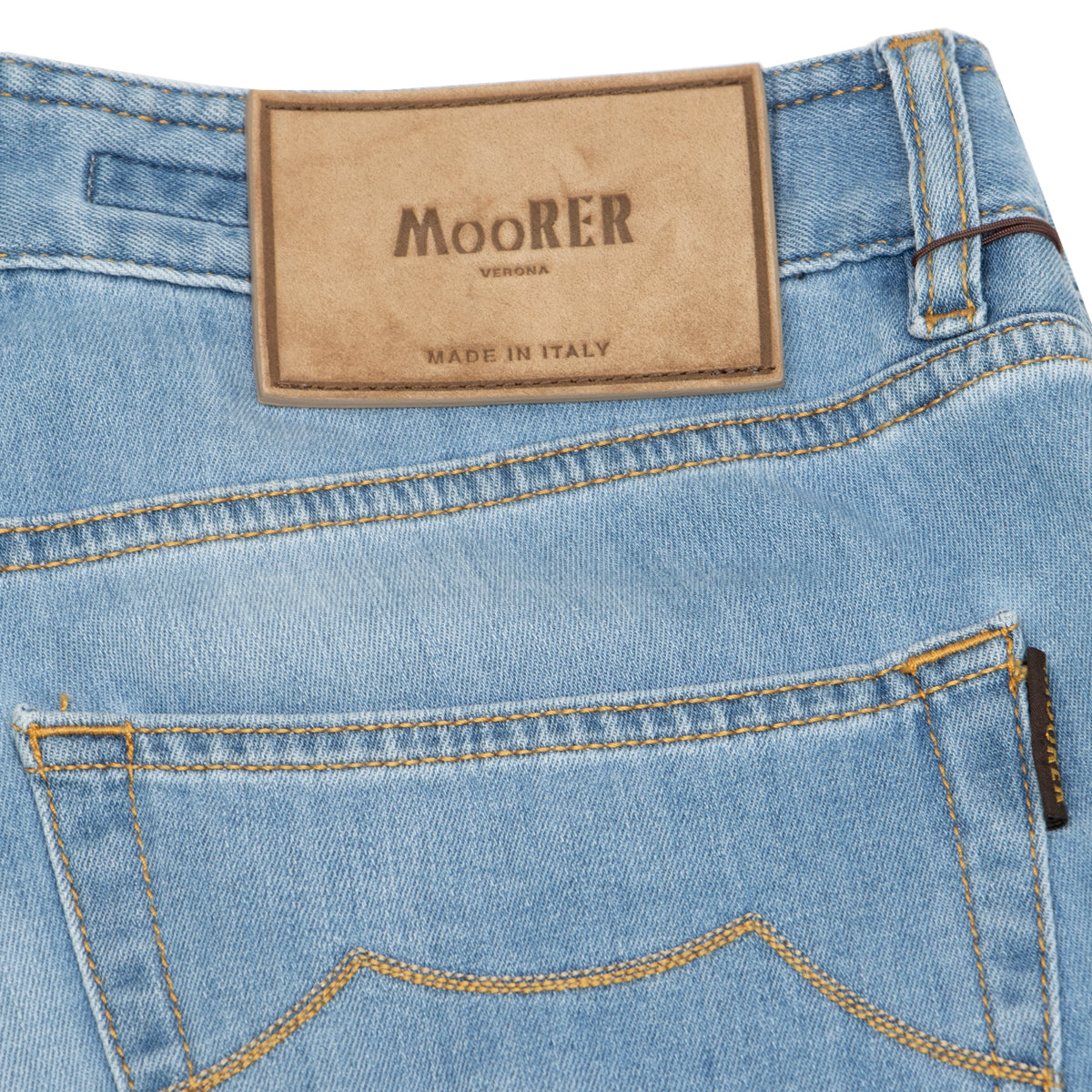 Light Natural Indigo Slim Fit 'Credi' Denim Jeans  Moorer   