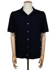 Navy 100% Cotton Italian Knit Shirt  Robert Old   