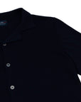 Navy 100% Cotton Italian Knit Shirt  Robert Old   