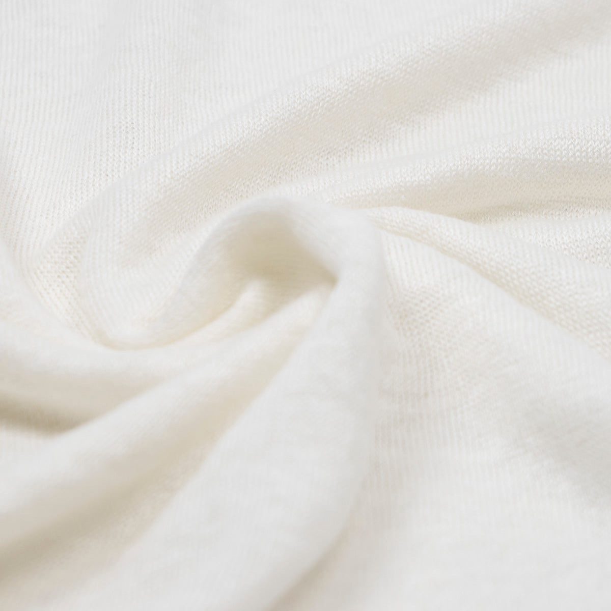 White Linen Open Collar Knitted Polo Shirt  Robert Old   