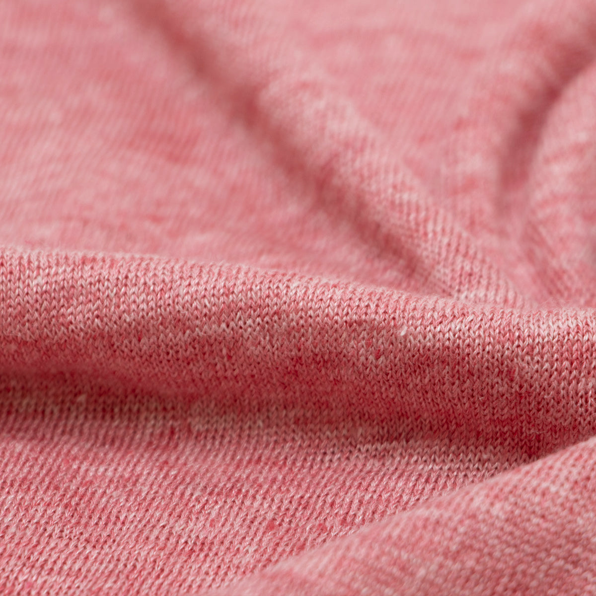 Pink Linen Open Collar Knitted Polo Shirt  Robert Old   