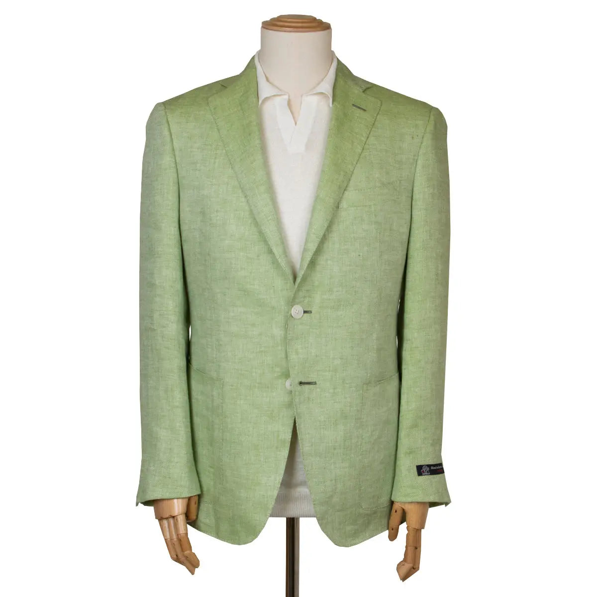 Lime Green Loro Piana Herringbone Linen Jacket  Robert Old   