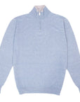 Blue Marl Cashmere & Linen Quarter Zip  FEDELI   