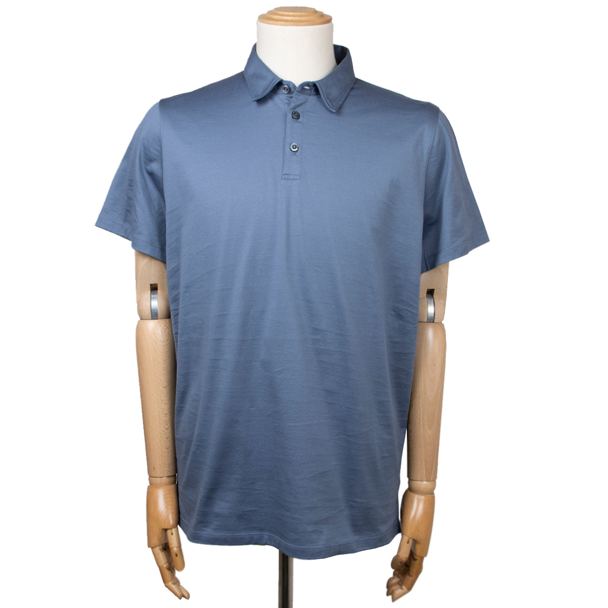 Light Blue 'Pachino' Cotton Jersey Polo Shirt  Moorer   
