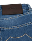 Moorer Mid-Wash Natural Indigo Slim Fit 'Credi' Denim Jeans JEANS MooRER