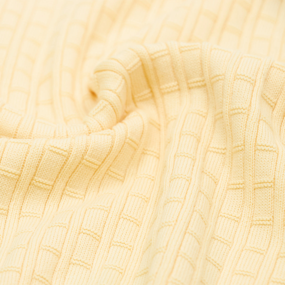 Yellow 100% Cotton Knit Short Sleeve Polo Shirt  Robert Old   