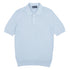 Light Blue 100% Cotton Knit Short Sleeve Polo Shirt S/S POLOS Robert Old