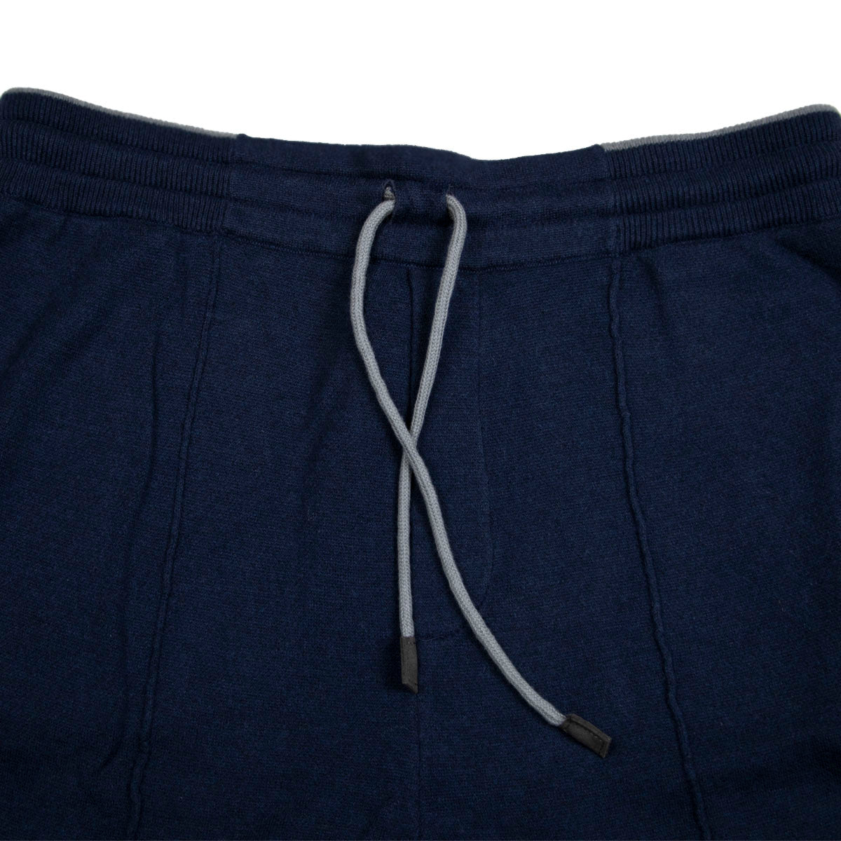 Navy Cotton & Cashmere Contrast Knitted Joggers  Robert Old   
