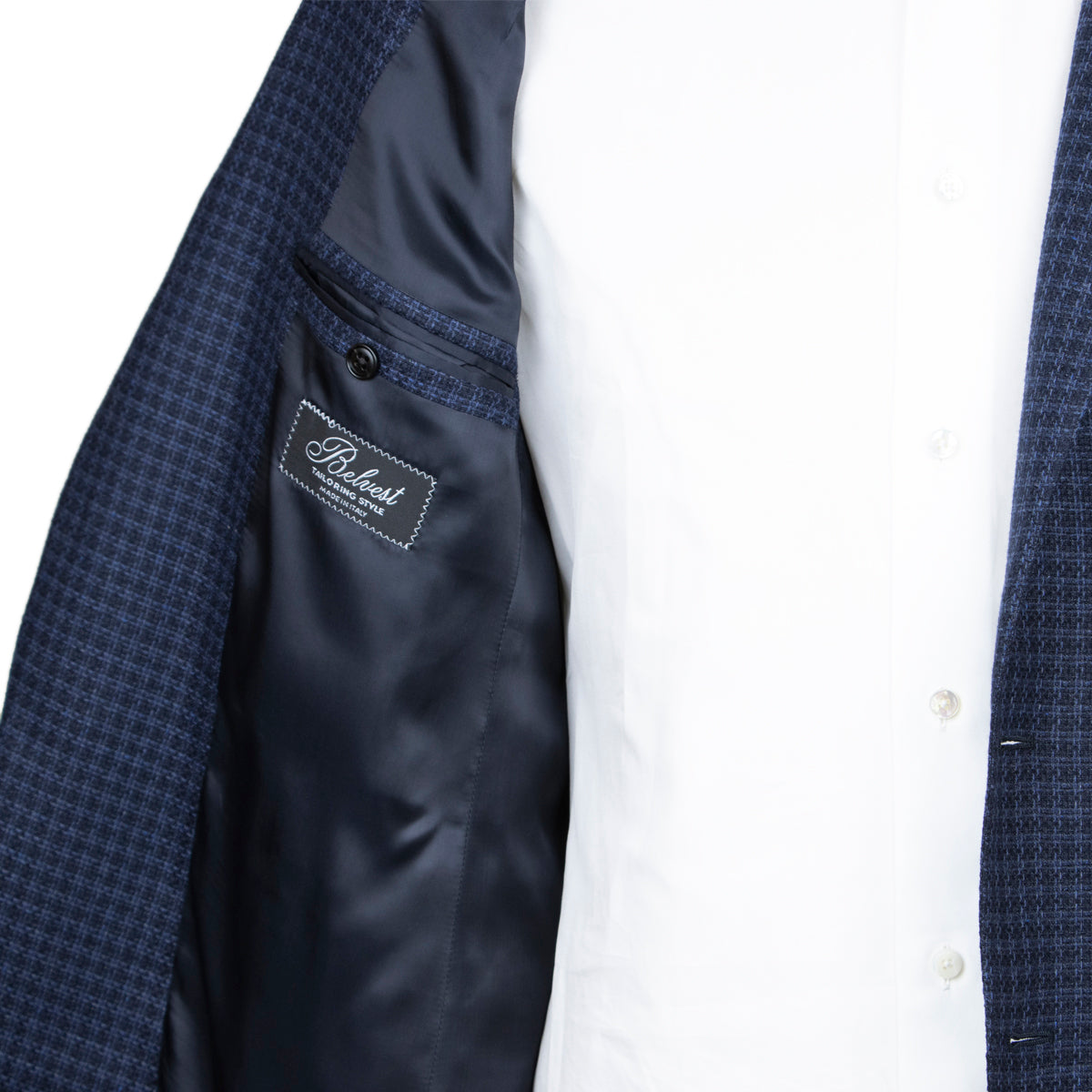 Navy "Natural Soft" Silk & Wool Jacket  Belvest   