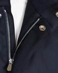 Navy Lightweight Wool Longline Overcoat  Robert Old   