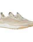 Beige Tumbled Leather and Suede Sneaker SHOES Santoni