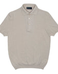 Beige Cotton Piqué Short Sleeve Polo Shirt  Robert Old   