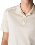 Cream Jacquard Filo di Scozia Polo Shirt  Eton   