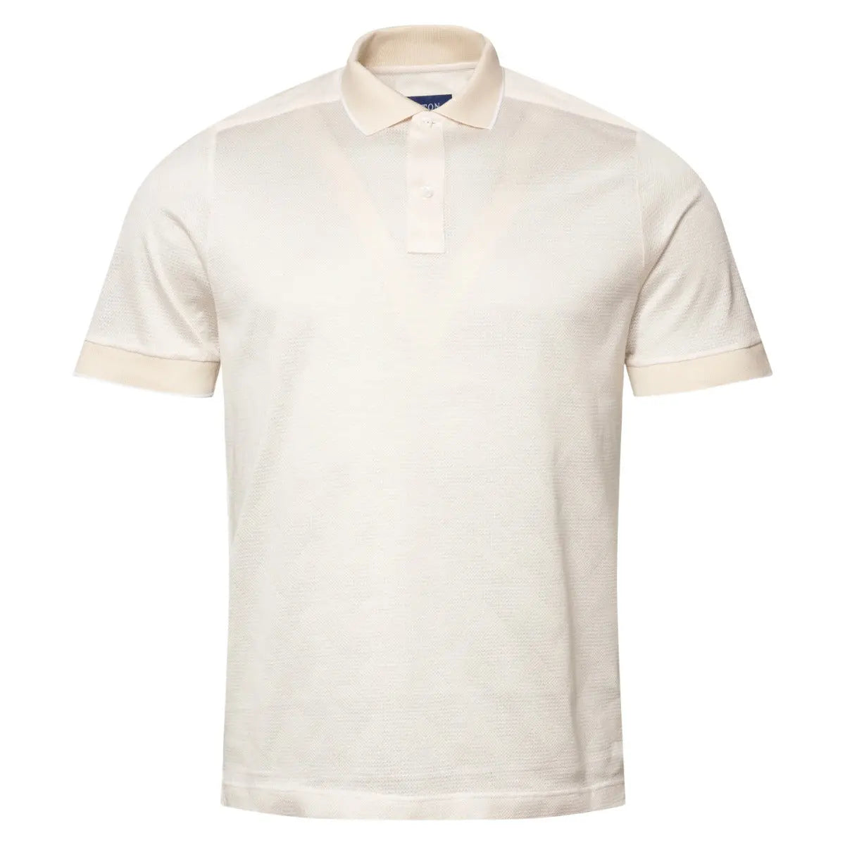 Cream Jacquard Filo di Scozia Polo Shirt  Eton   