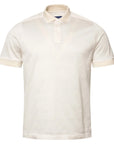 Cream Jacquard Filo di Scozia Polo Shirt  Eton   