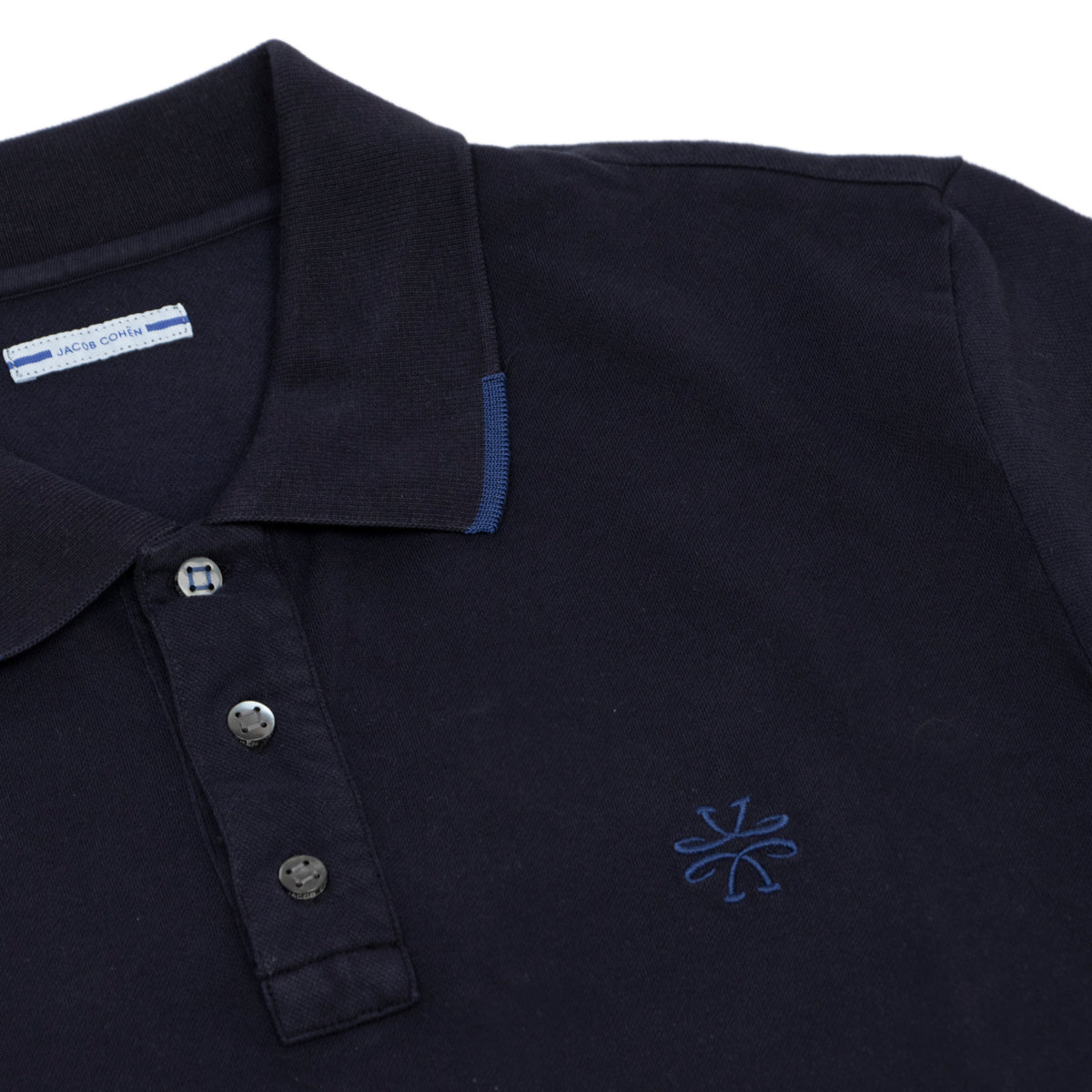 Navy Blue Cotton Polo Shirt  Jacob Cohen   