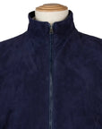 Indigo Perforated Suede Bomber Jacket LEATHERS Robert Old