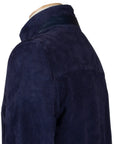 Indigo Perforated Suede Bomber Jacket LEATHERS Robert Old