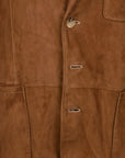 Chestnut Suede Unstructured Blazer  Robert Old   