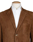 Chestnut Suede Unstructured Blazer  Robert Old   