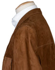 Chestnut Suede Unstructured Blazer  Robert Old   