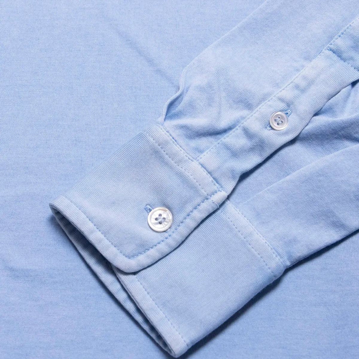 Light Blue 100% Cotton Jersey Polo Shirt  FEDELI   