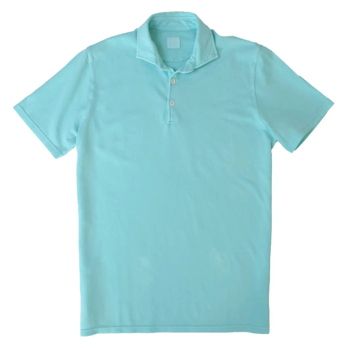 Aqua Blue 100% Cotton Pique Polo Shirt  FEDELI   