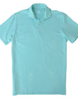 Aqua Blue 100% Cotton Pique Polo Shirt  FEDELI   