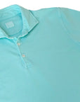 Aqua Blue 100% Cotton Pique Polo Shirt  FEDELI   