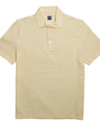 Yellow Linen & Cotton Short Sleeve Polo Shirt S/S POLOS FEDELI