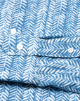 Blue Leaf Cotton Long Sleeve Shirt  FEDELI   