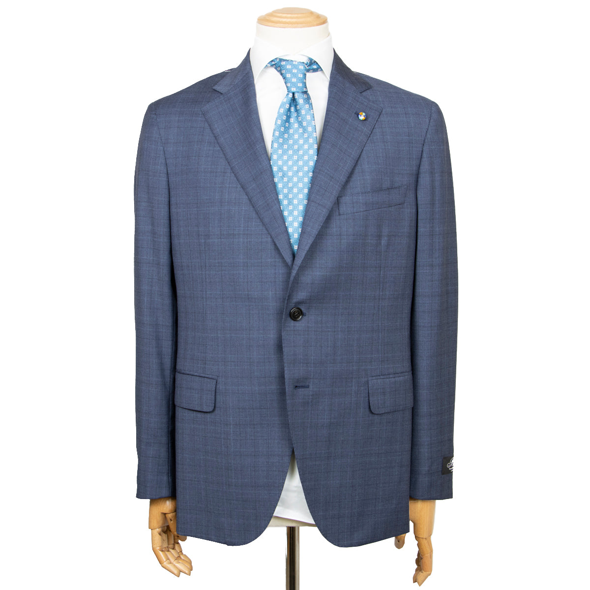 Blue Check “Natural Soft” Pure Wool Suit  Belvest   