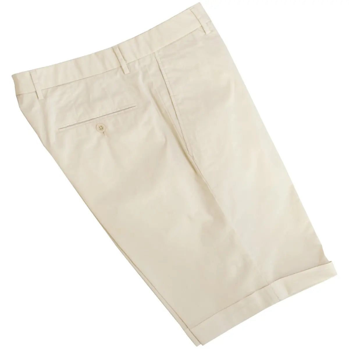 Cream Cotton Stretch Fit Chino Shorts  Robert Old   