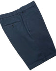 Indigo Blue Cotton Stretch Slim Fit Chino Shorts  Robert Old   