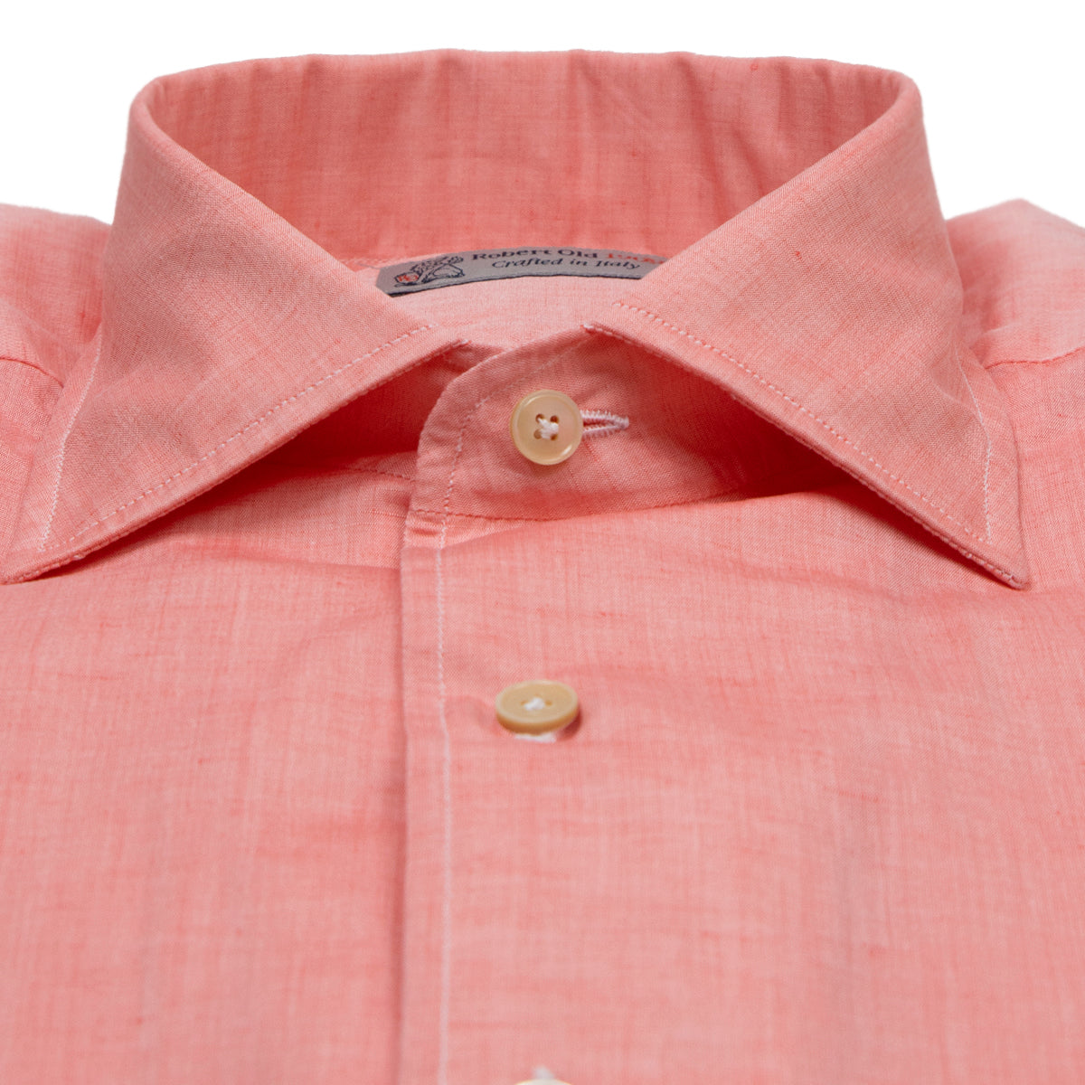 Pink Cotton & Linen Long Sleeve Shirt  Robert Old   