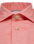 Pink Cotton & Linen Long Sleeve Shirt  Robert Old   