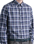 Charcoal & Red Check Cotton Flannel Shirt Long Sleeve Paul & Shark   