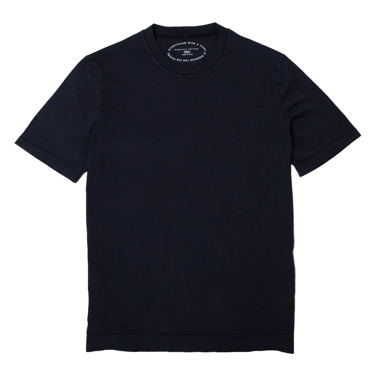 Navy 100% Organic Cotton Jersey T-Shirt  FEDELI   