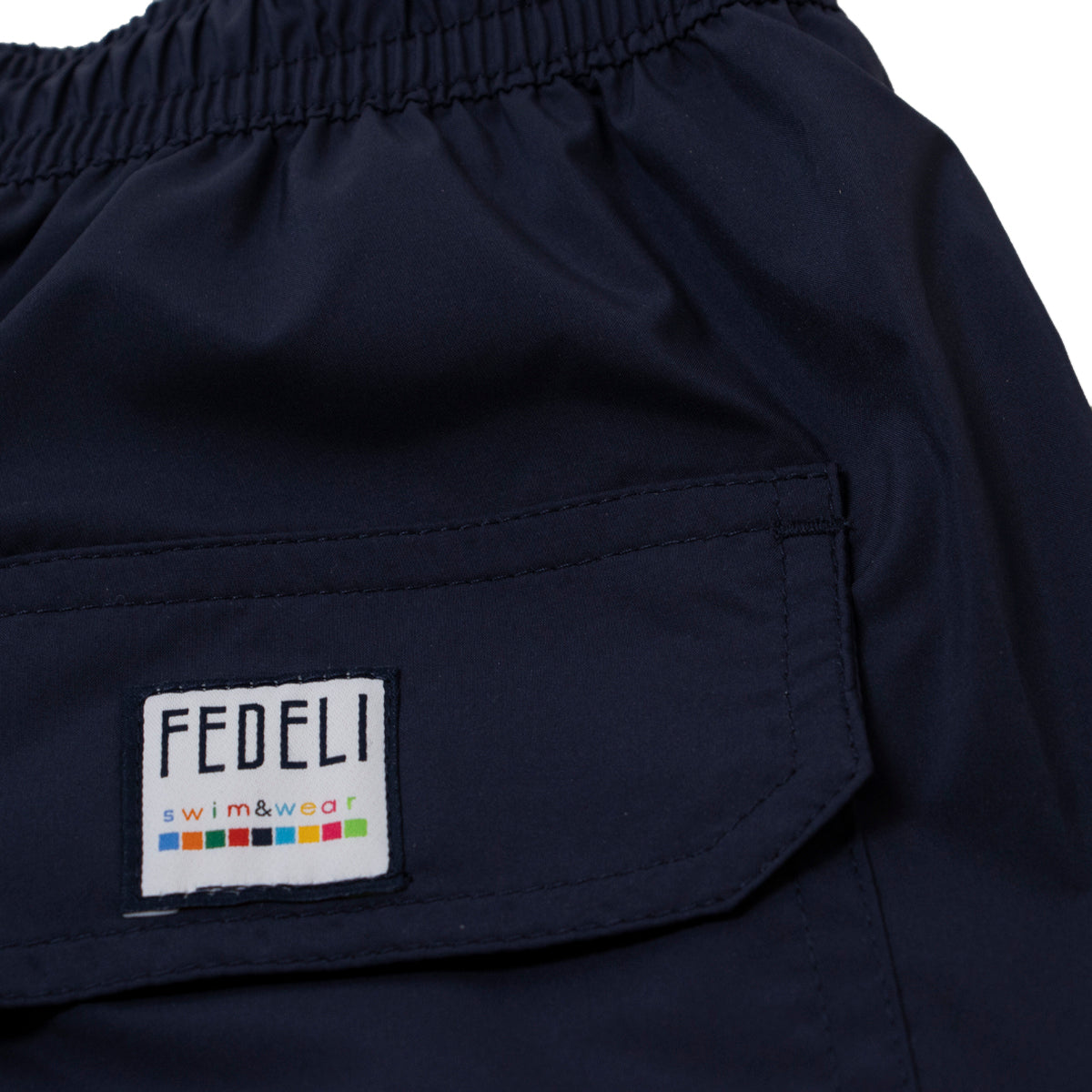 Navy 100% Recycled Polyester 'Madeira' Swim Shorts  Fedeli   